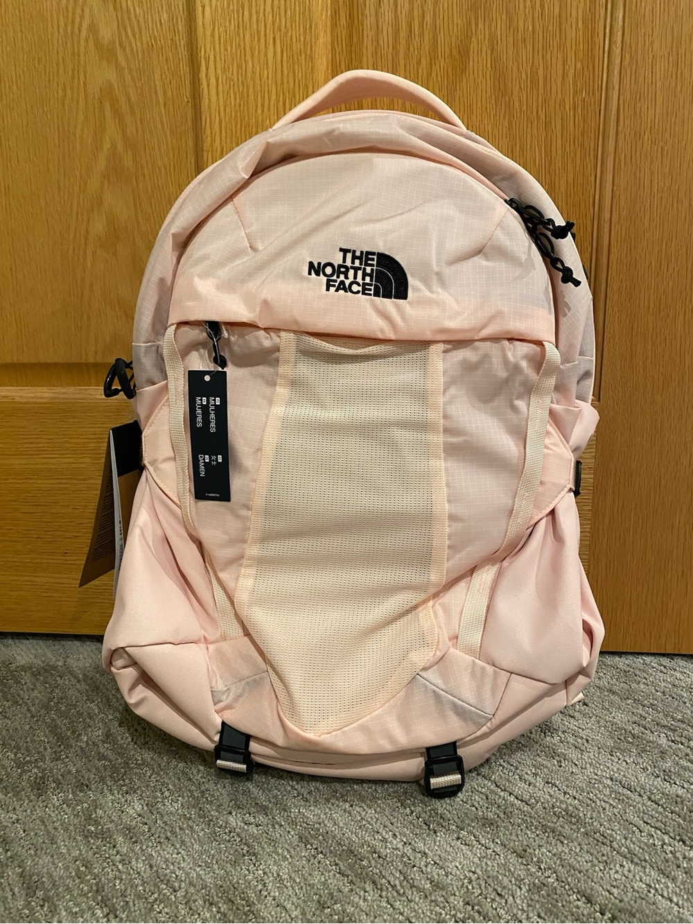 NWT The North Face Pink Salt/TNF Black Women's Recon Backpack - Picture 6 of 9